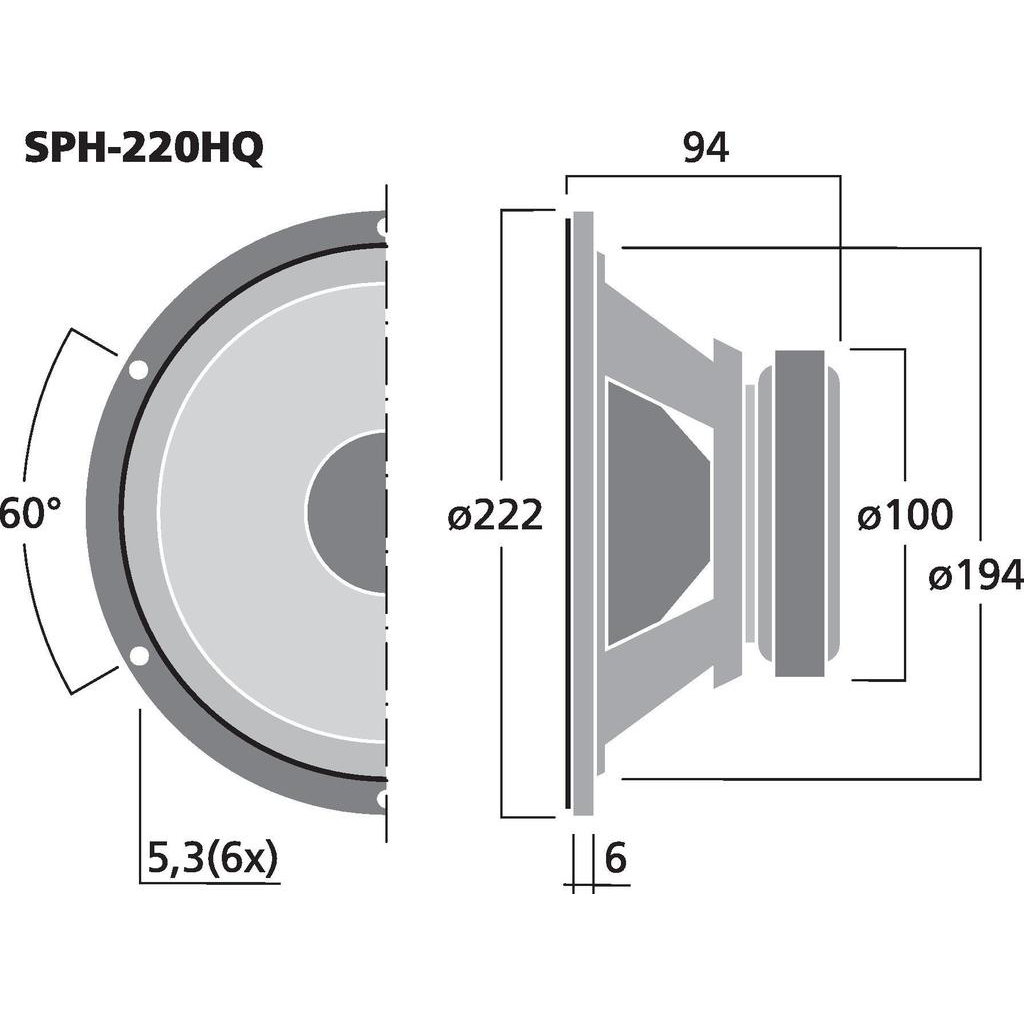 Monacor SPH-220HQ 8'' Bashögtalare