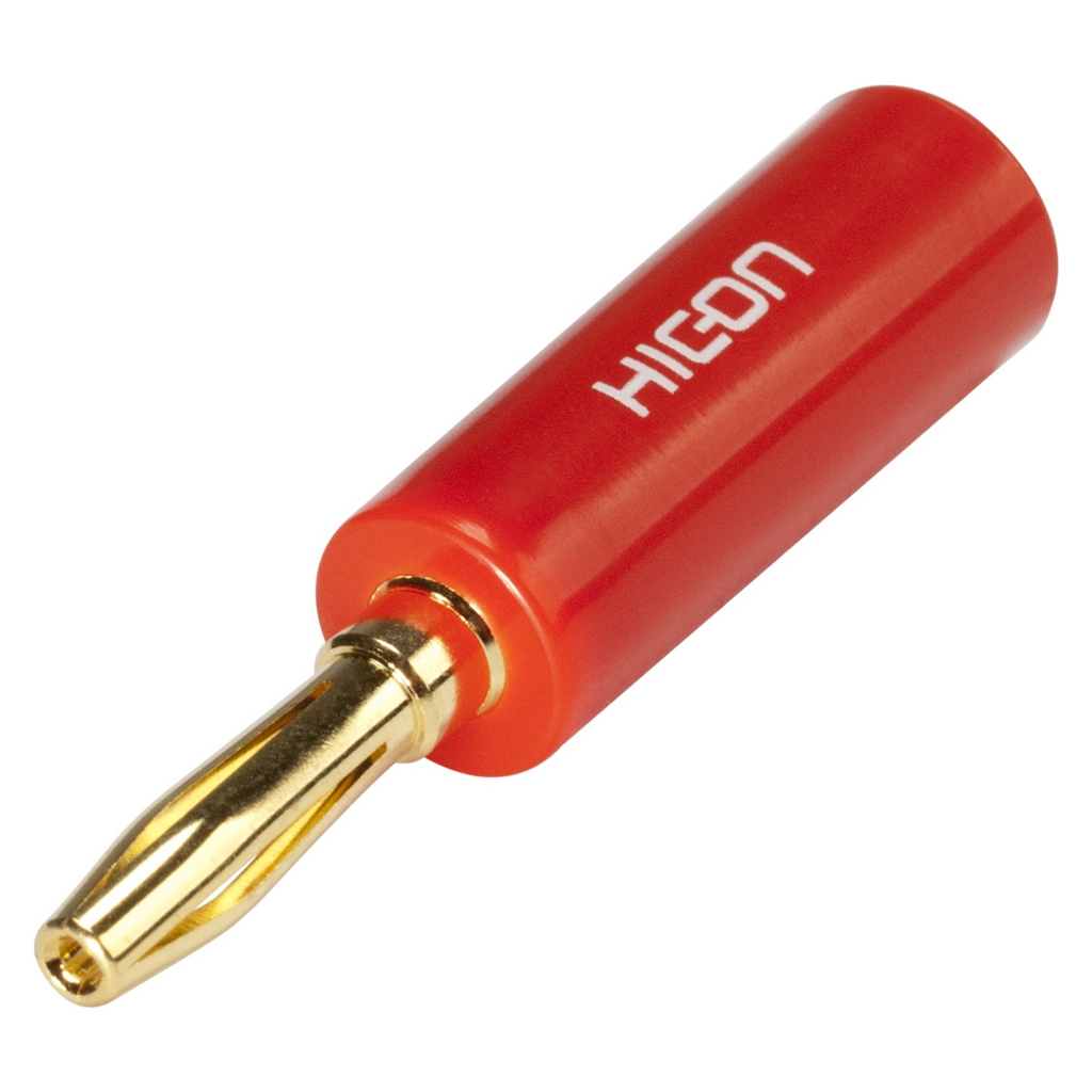 HICON HI-BM01-RED HICON HI-BM01-RED Banankontakt, 1-polig plast-, skruvhane, förgyllda kontakter, rak, röd
