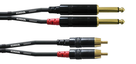 Cordial CFU3PC, Tele 6,3mm till RCA dubbel