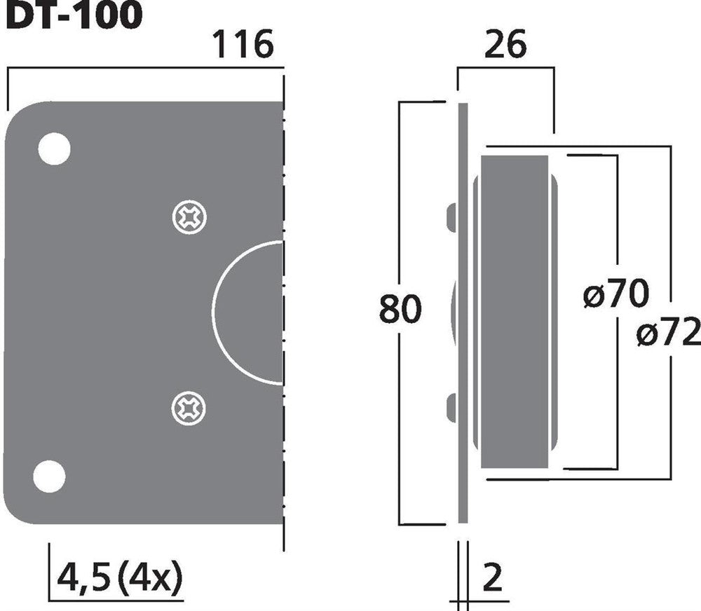 Monacor DT-100 1'' dome diskant
