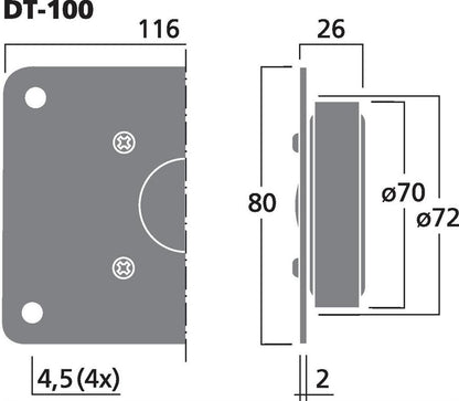 Monacor DT-100 1'' dome diskant