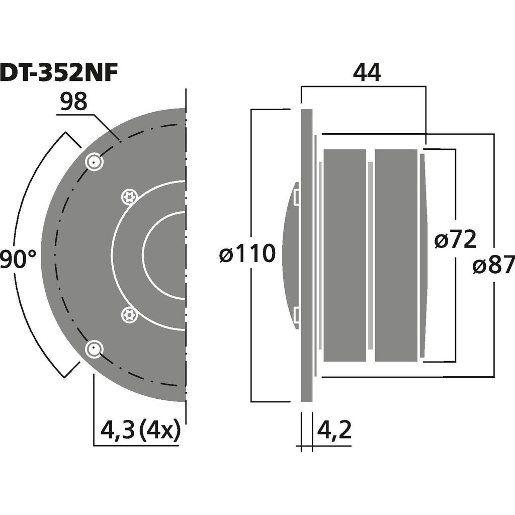 Monacor DT-352NF, 1"  dome diskant