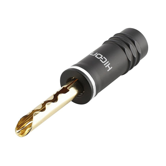 HiCon HI-BM13-WHT Banankontakt med tandad klämma, 1-pol , metall-, Clamp Technic-hankontakt, hård guldpläterad kontakt(er), rak, max. 6 mm², vit