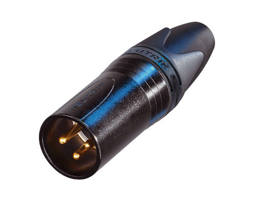 Neutrik  NC3MXX-B 3-polig XLR-sladdhane, guldpläterade kontakter. Svart