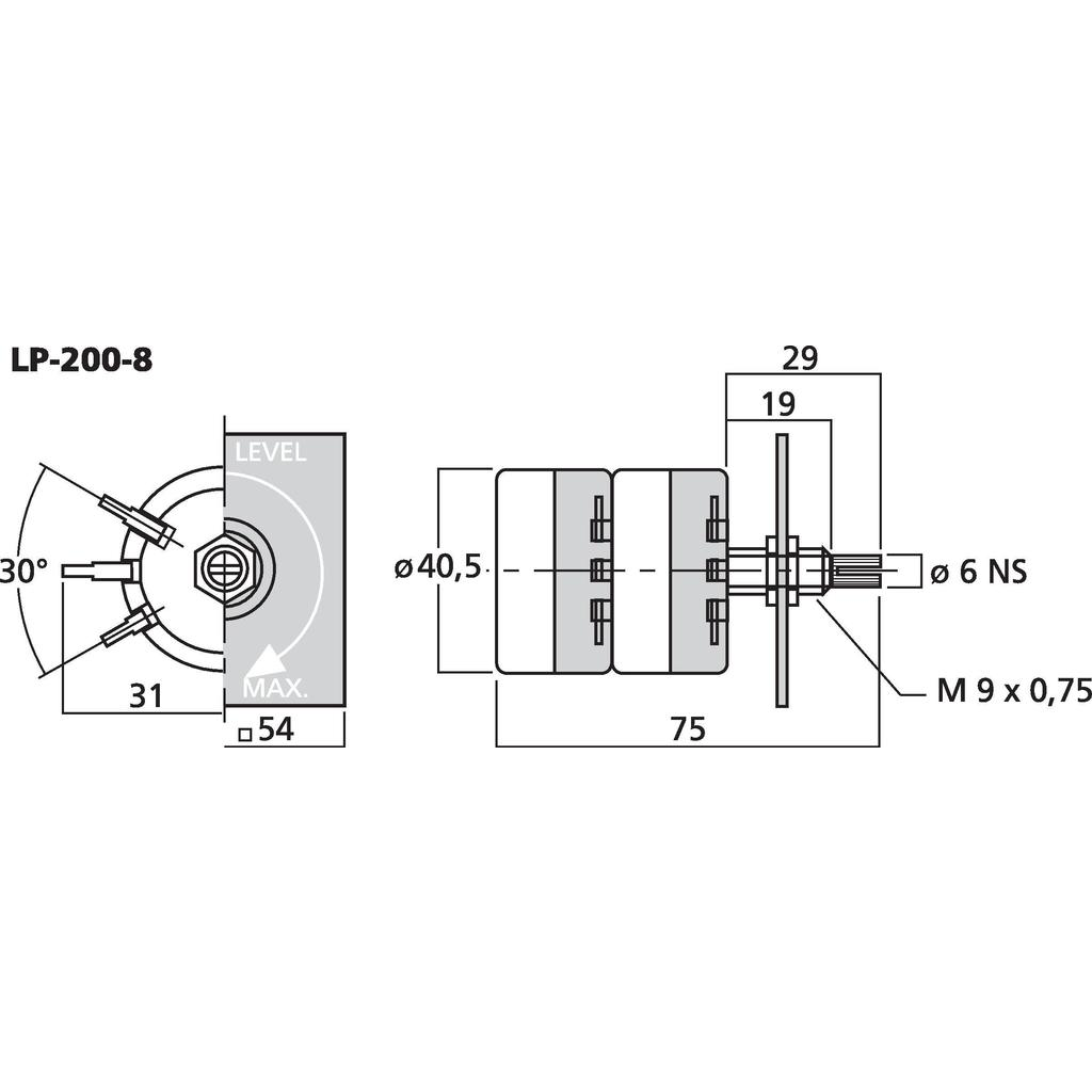 Monacor LP-200-8 L-pad stereo, 15W