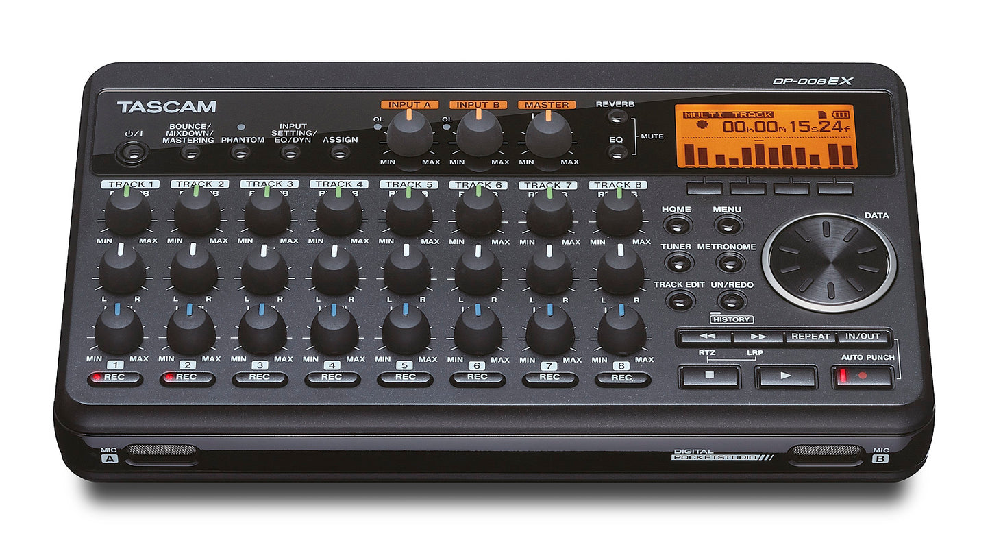 Tascam DP-008EX Ultrakompakt 8-spårig digital portastudio